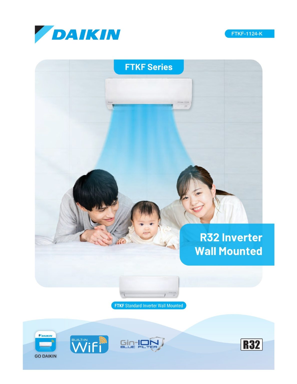 Standard Inverter R32 DAIKIN 4 STAR STANDARD INVERTER WALL R32-FTKF SERIES - Ban Leng Air Cond